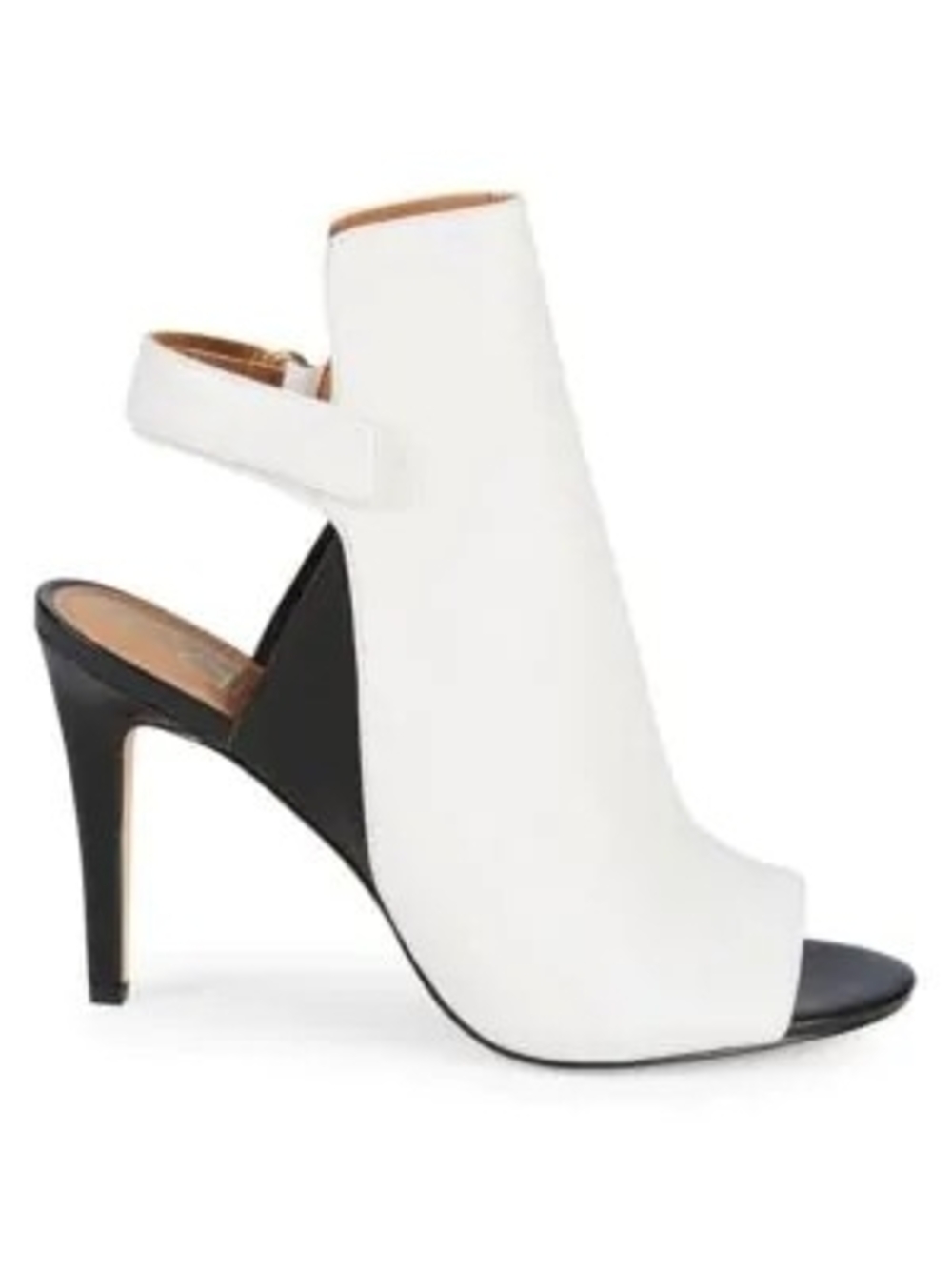 Calvin Klein White and Black Open-Toe Slingback High Heel